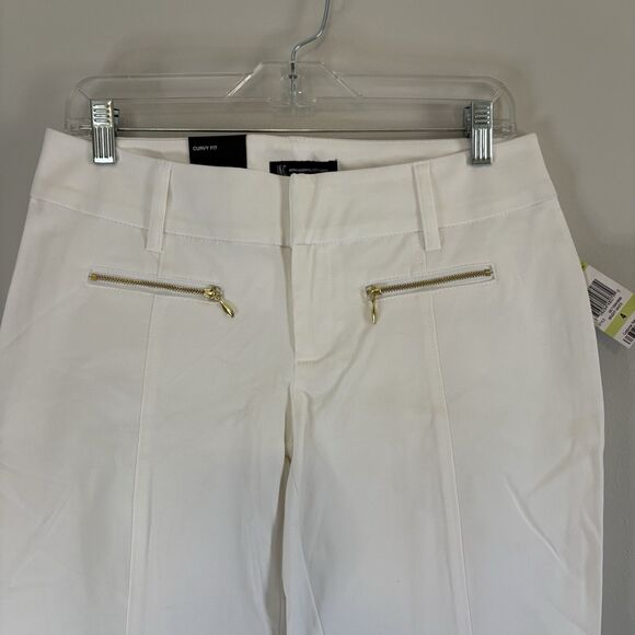 INC International Concepts White Carpi Jeans Women's 4 Curvy Fit Zipper pockets - Picture 2 of 10